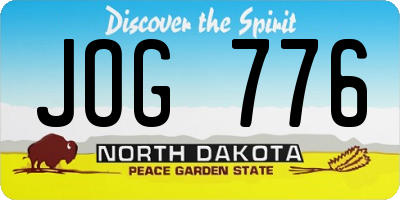 ND license plate JOG776