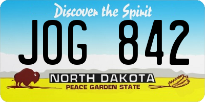 ND license plate JOG842