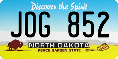 ND license plate JOG852