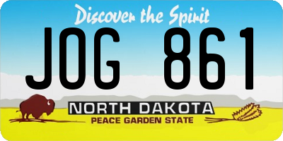 ND license plate JOG861
