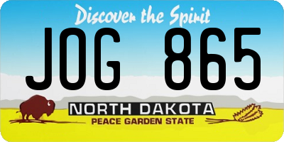 ND license plate JOG865