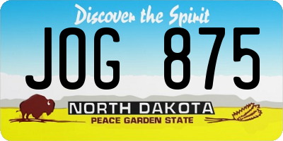 ND license plate JOG875