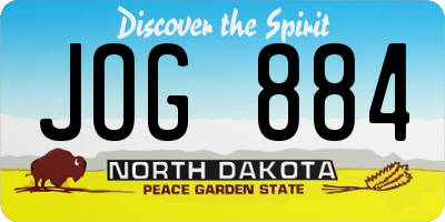 ND license plate JOG884