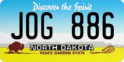 ND license plate JOG886