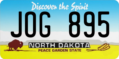 ND license plate JOG895