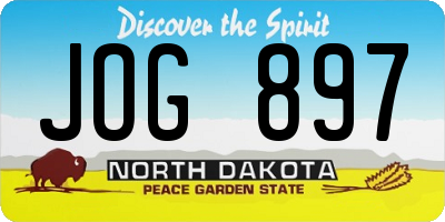 ND license plate JOG897