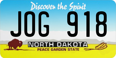 ND license plate JOG918