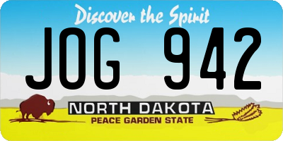 ND license plate JOG942