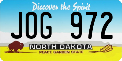 ND license plate JOG972