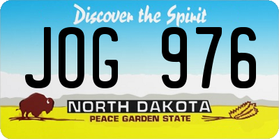 ND license plate JOG976