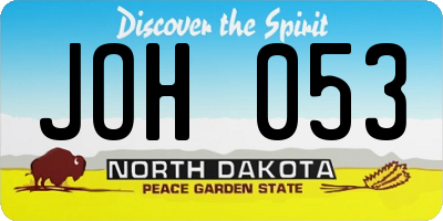ND license plate JOH053
