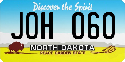 ND license plate JOH060