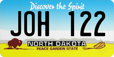 ND license plate JOH122