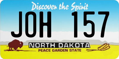 ND license plate JOH157