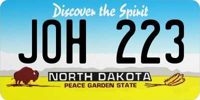 ND license plate JOH223