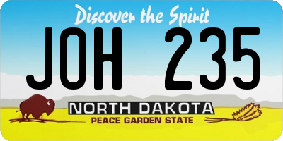 ND license plate JOH235