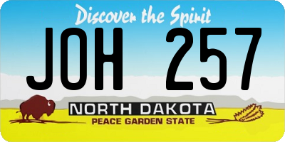 ND license plate JOH257