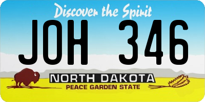 ND license plate JOH346