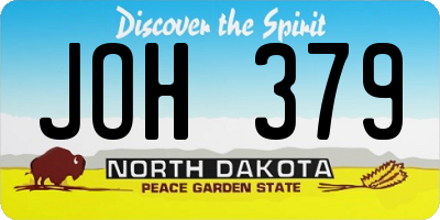 ND license plate JOH379
