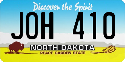 ND license plate JOH410