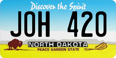 ND license plate JOH420