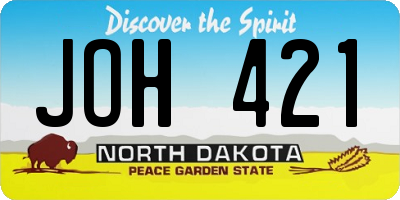 ND license plate JOH421