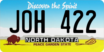 ND license plate JOH422
