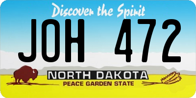 ND license plate JOH472