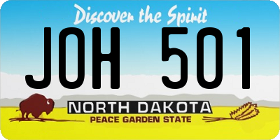 ND license plate JOH501