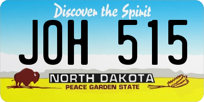 ND license plate JOH515