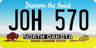 ND license plate JOH570