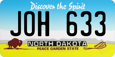 ND license plate JOH633