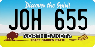 ND license plate JOH655