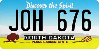 ND license plate JOH676