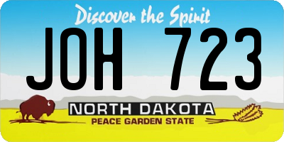 ND license plate JOH723