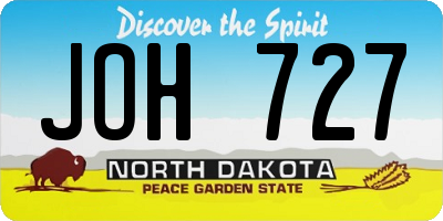 ND license plate JOH727