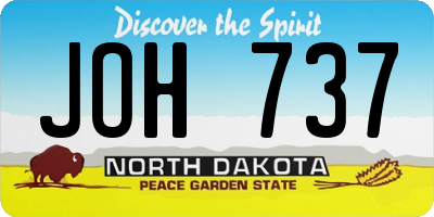 ND license plate JOH737