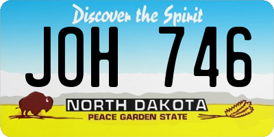 ND license plate JOH746