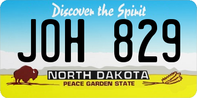 ND license plate JOH829