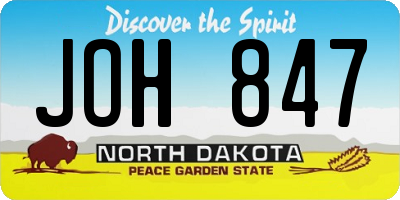 ND license plate JOH847