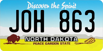 ND license plate JOH863