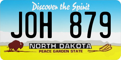 ND license plate JOH879