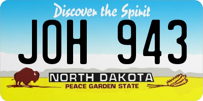 ND license plate JOH943