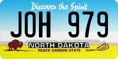 ND license plate JOH979