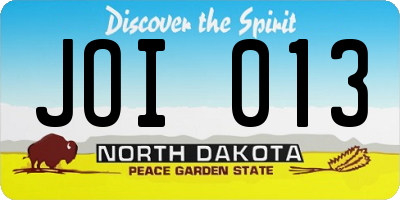 ND license plate JOI013