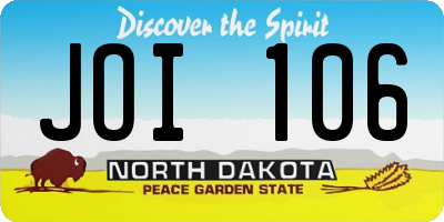 ND license plate JOI106