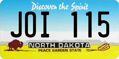 ND license plate JOI115
