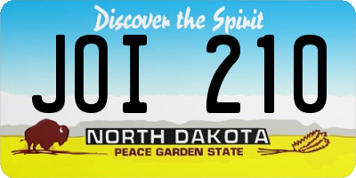 ND license plate JOI210