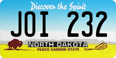 ND license plate JOI232