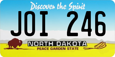 ND license plate JOI246